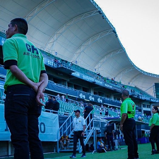 Grupo halcón en el estadio el kraken